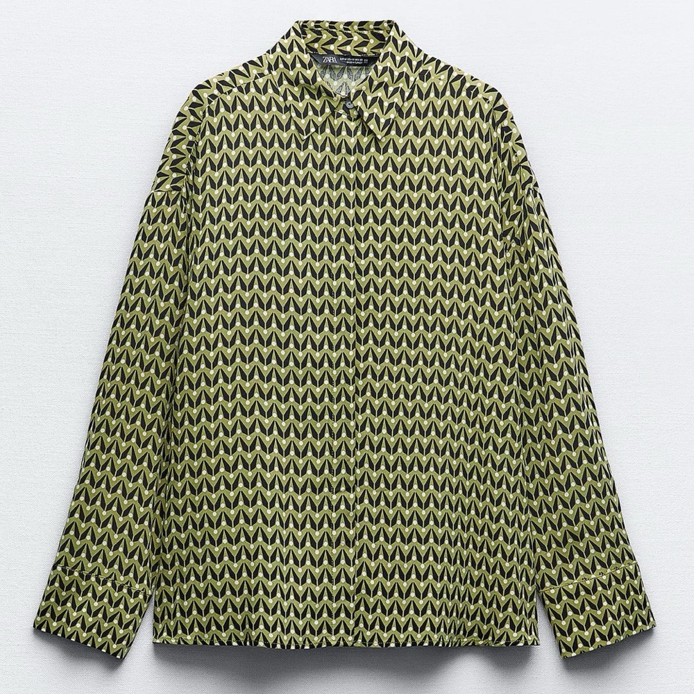 ZARA GEOMETRIC PRINT SHIRT, New With Tags